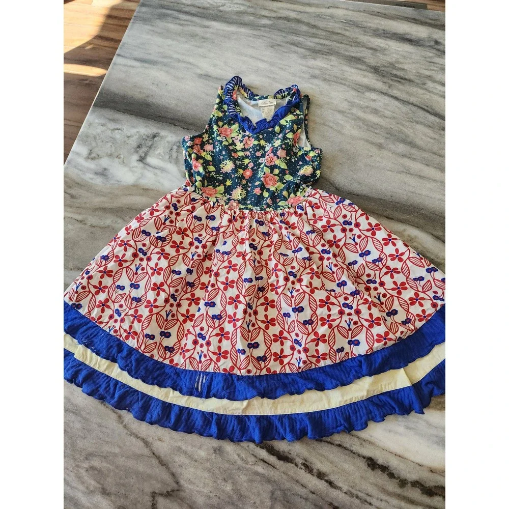 Play Condition Matilda Jane Kids Girls Size 10 Mixed Floral Ruffle Tiered Dress